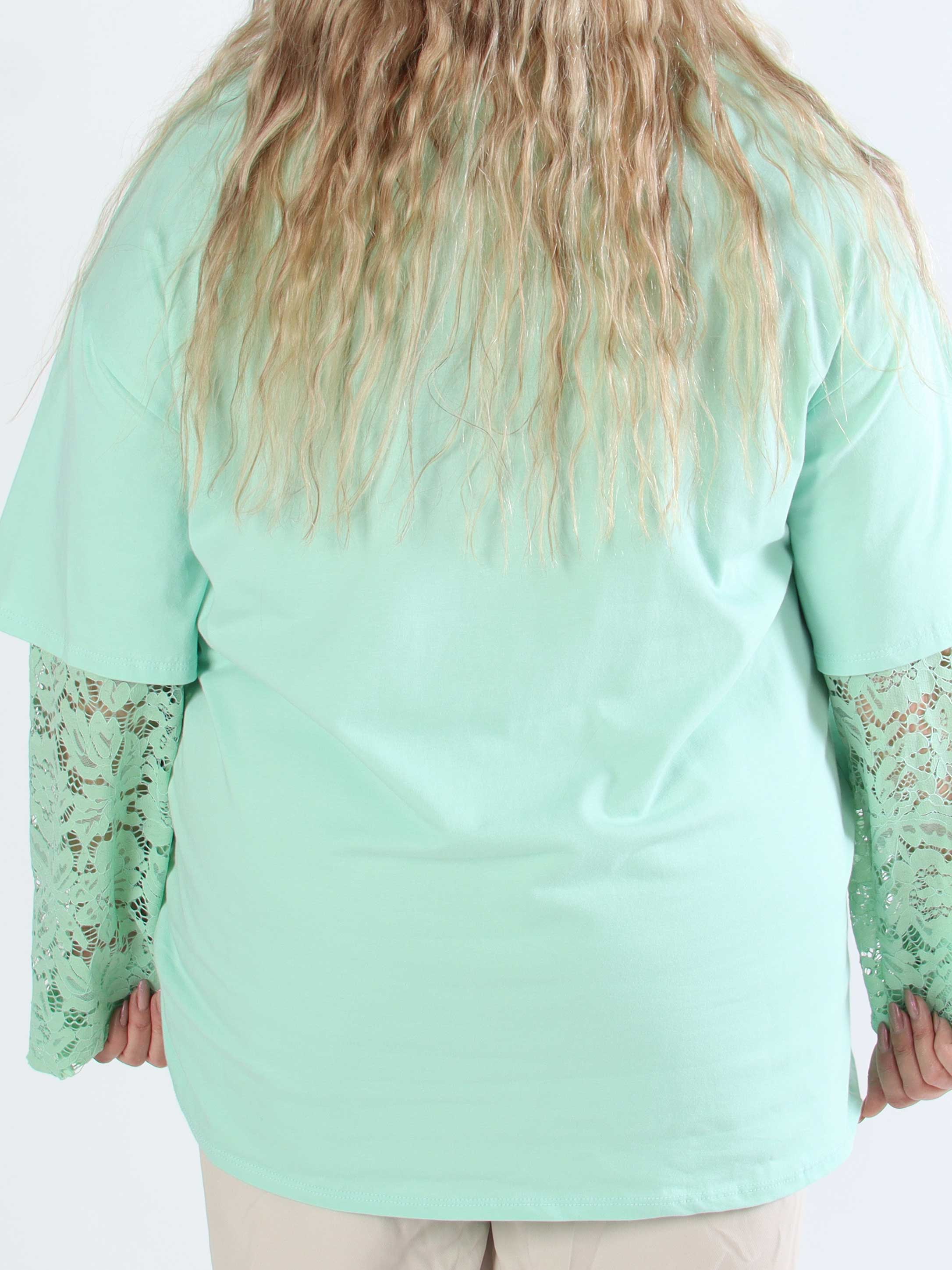 Valerie - T-shirt i bomuld med lange blonde ærmer